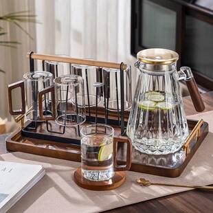 家用客厅玻璃杯冷水壶p耐高温套装轻奢高档水杯茶杯水具2024新款