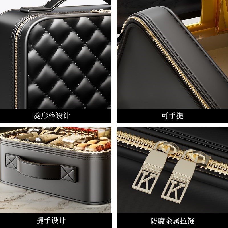 高级防水带镜化妆包女便携出门旅行大容量分区手提V护肤化妆刷箱