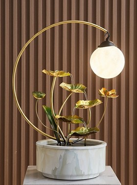 现货速发流水摆件循环水生财招财客厅轮轻奢公T司前台开业礼物