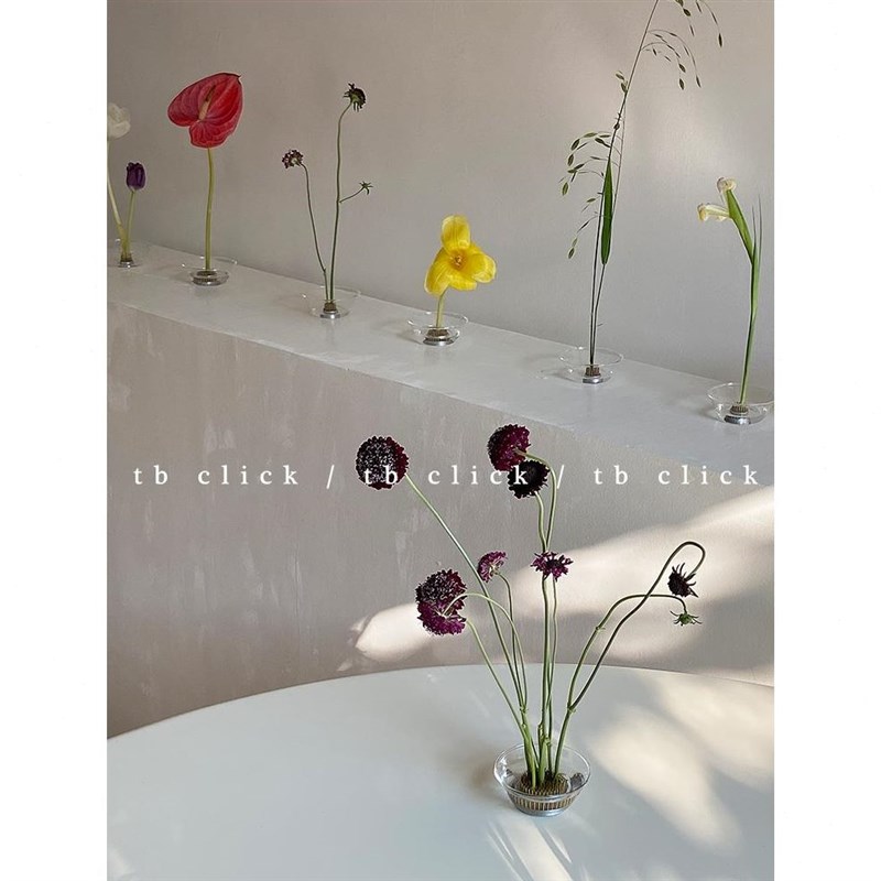 click剑山铜针针式插花器玻璃花器插花神器 P花艺装置艺术陈列道