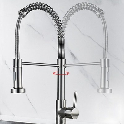 Hot Cold Kitjchen Sink Faucets Copper 360 Rotation Single Le