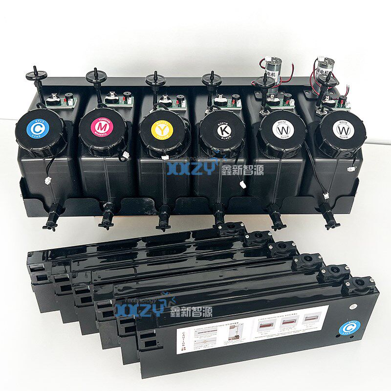 UV平板6c色连供墨盒缺墨报警白墨搅拌防沉淀墨壶6+6套装改装机