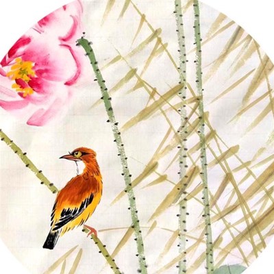 名家手绘真迹荷莲花鸟唐宋诗词竖版宣纸客厅玄关书V房办公室国字