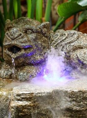 桂知兰流水生台摆件循环水业庭院花开G园阳鱼池造景财室外喷泉送