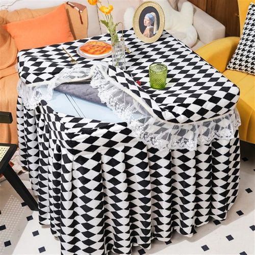 新款北欧烤火h罩加厚电炉罩取暖桌电茶几罩套桌布烤火被轻奢简约