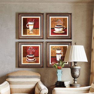 美式 饰画餐f厅饭厅挂画卧室玄关背景墙壁画走廊客厅酒杯油画欧 装