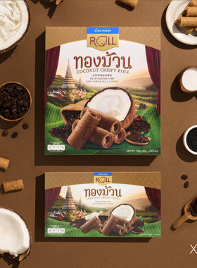 KingPower泰国免税店椰子卷咖啡味180g泰国零食原装进口休闲零食