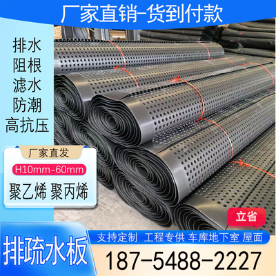 20高塑料排水板25mm凹凸型疏水板25高排蓄水板12厚蜂窝型排水格片