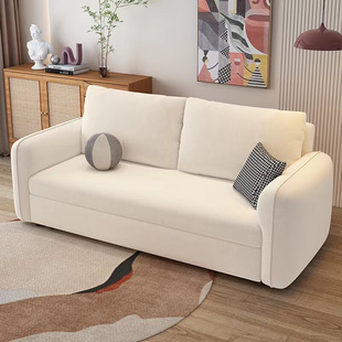 可折叠奶油风单人双人沙发床 客厅小户型沙发床两用现代北欧抽拉式