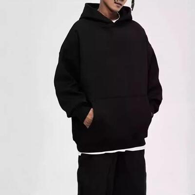 Men Heavywide Fleece Pullover Hoodie Embroidered Menswear