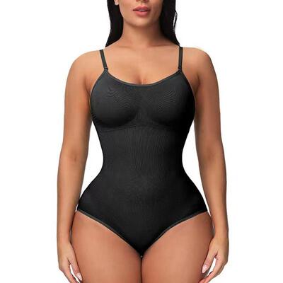 Women Stripes Shapewear Bodysuit Tummy Control Body Shaper