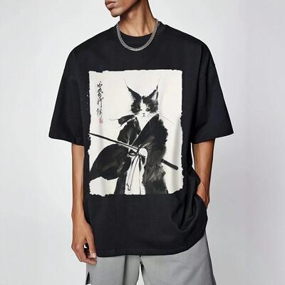 Men Streetwear Sleeve 180g Pure Color Shirt Comfortable