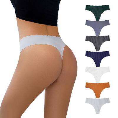 5 10 Women Panties Seamless Wavy Edge Briefs Color