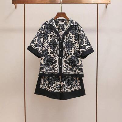 Floral Print Blouse Symmetrical Casual Fitted Shirt Sleeve