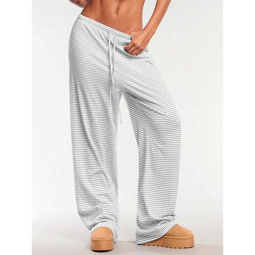 Women's Autumn Casual Stripe Wide Leg Pants