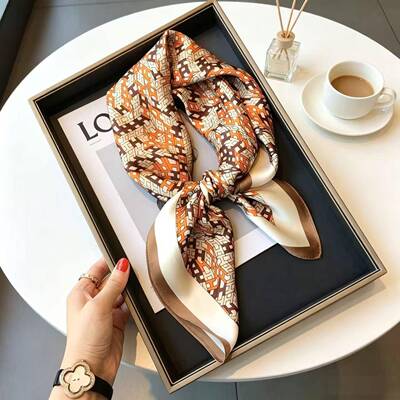 Floral Print Scarf Women Hairband Fashionable Head Wrap Neck