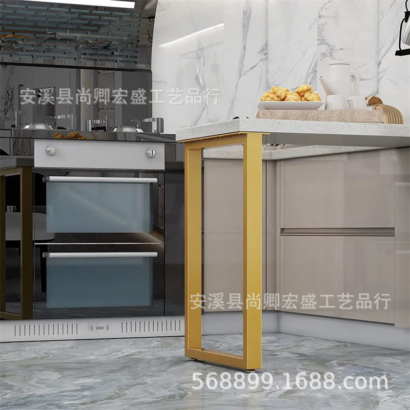 金色桌腿桌腿28英寸重型餐桌腿金属桌腿方形铁桌腿(只有腿没有板)