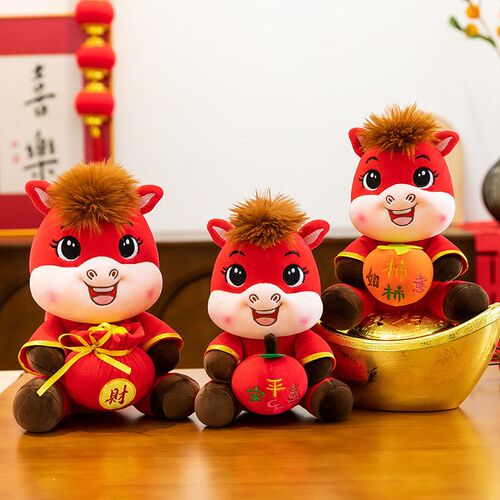 2026马年吉祥物公仔马年毛绒玩具生肖马玩偶小马开门红活动礼品