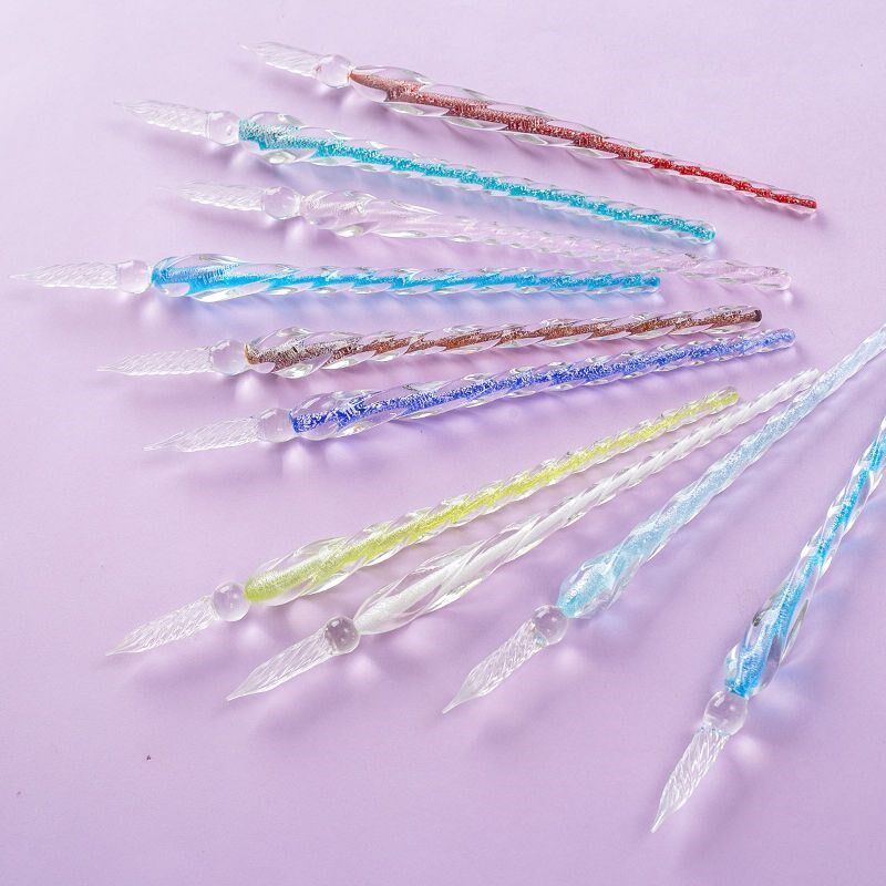 水晶笔星空玻璃笔蘸水钢笔古风仙气网红同款高颜值w学生礼品套装