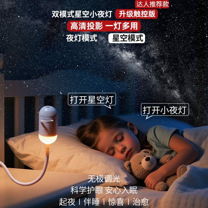 满天星星空投影护眼喂奶小夜灯图片