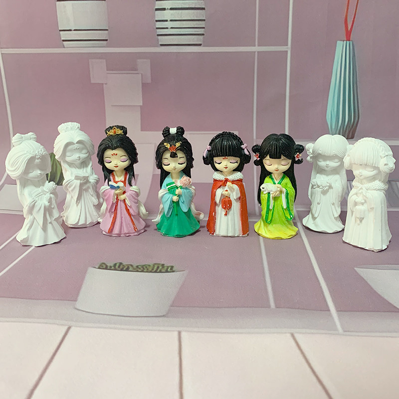 古风公主美女小号石膏娃娃彩绘diy手工儿童涂色画白坯胚公仔摆件,玩具/童车/益智/积木/模型,白模填色/模具彩绘/石膏娃娃,淘宝优惠券,粉丝福利购,淘宝优惠卷