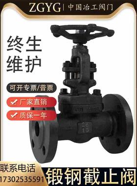 锻钢法兰截止阀闸阀J41H高温高压蒸汽手动阀门A105 dn15 20 25 32