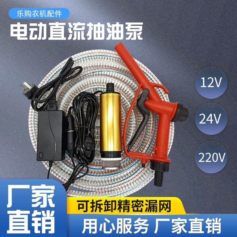 电动抽油泵12V24v柴油加油神器小型车载220v加油枪加油泵抽水泵