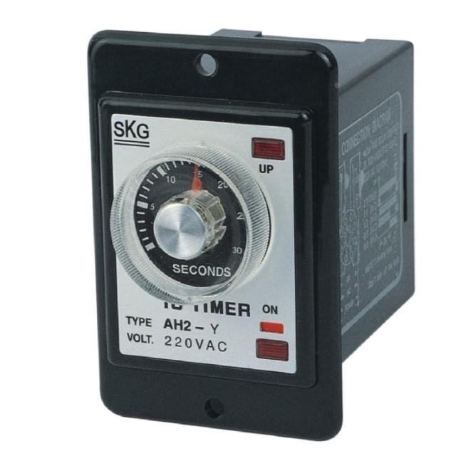 正品台湾SKG AH2-Y旋钮式时间继电器6S 12S 30S 60S 30M 60M 220V