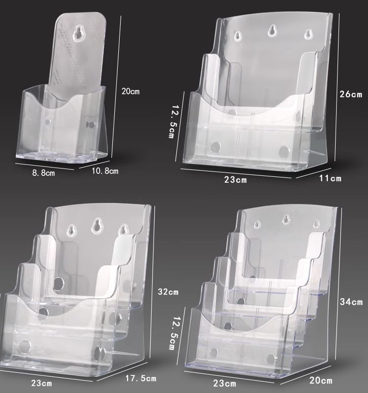 宣传册展示架A4亚克力三层资料架彩页单页台式架前台书报杂志架子