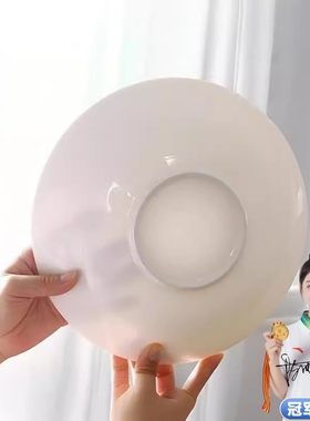 高档纯白无铅镉骨瓷釉下彩中式圆形汤盘炒菜盘饭盘易清洗陶瓷餐具