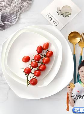 Lydia 优质无铅骨瓷方平盘创意餐盘甜品碟吐骨碟酒店摆台陶瓷餐具