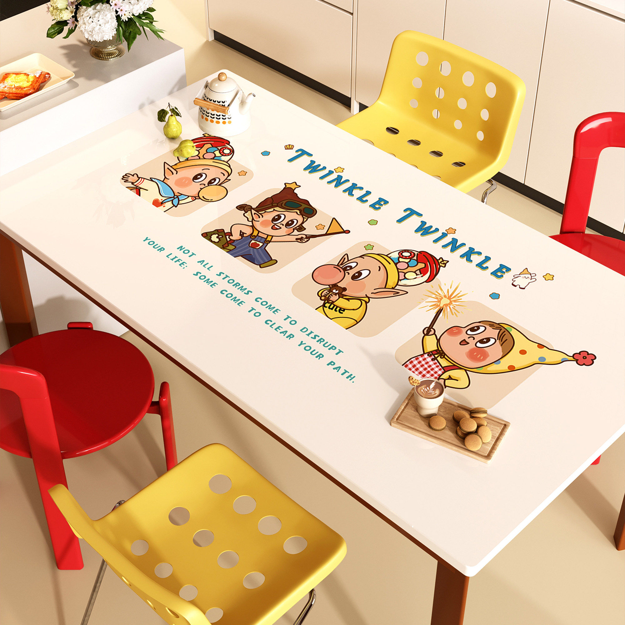 pvc软玻璃桌布免洗防油防水防烫餐桌垫卡通茶几桌垫台面保护垫子,居家布艺,桌布,淘宝优惠券,粉丝福利购,淘宝优惠卷