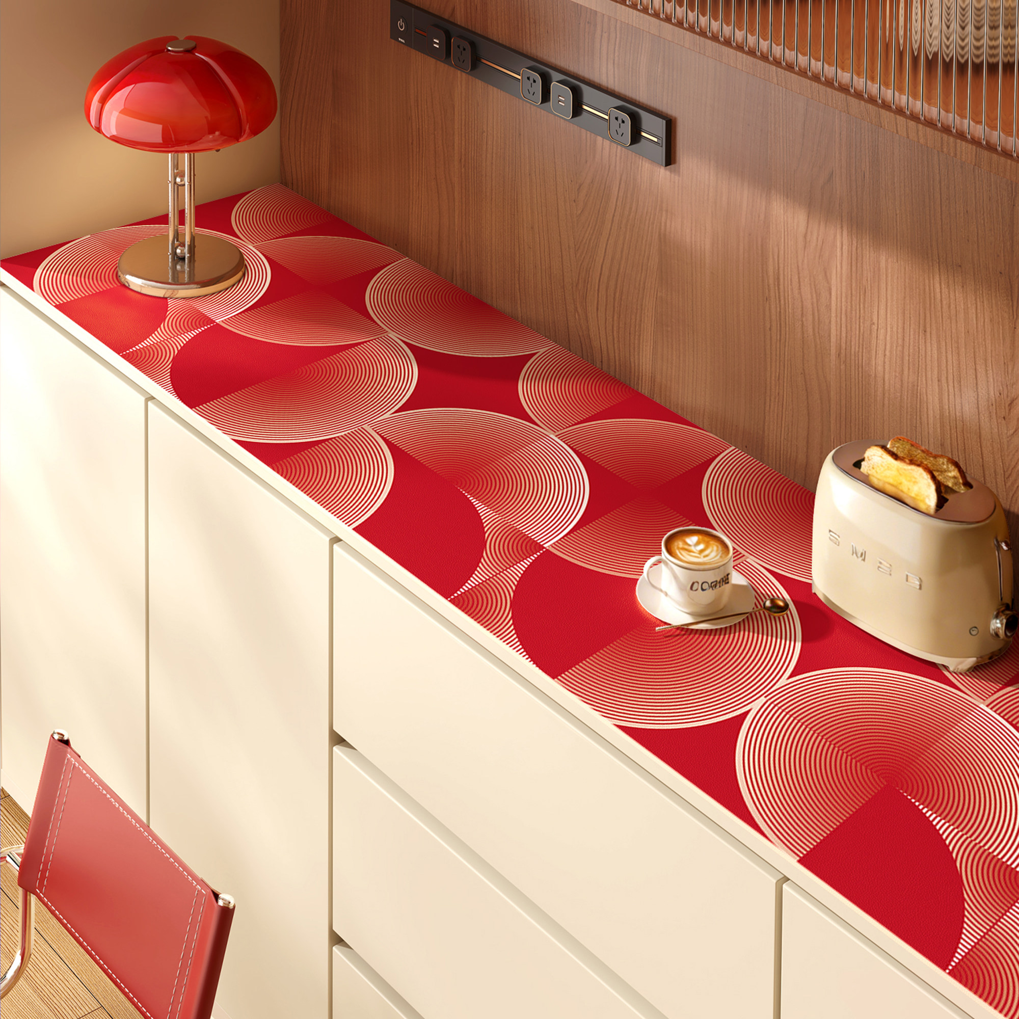 新年餐边柜桌垫红色喜庆防水桌布玄关鞋柜防脏垫电视柜台面保护垫,居家布艺,桌布,淘宝优惠券,粉丝福利购,淘宝优惠卷