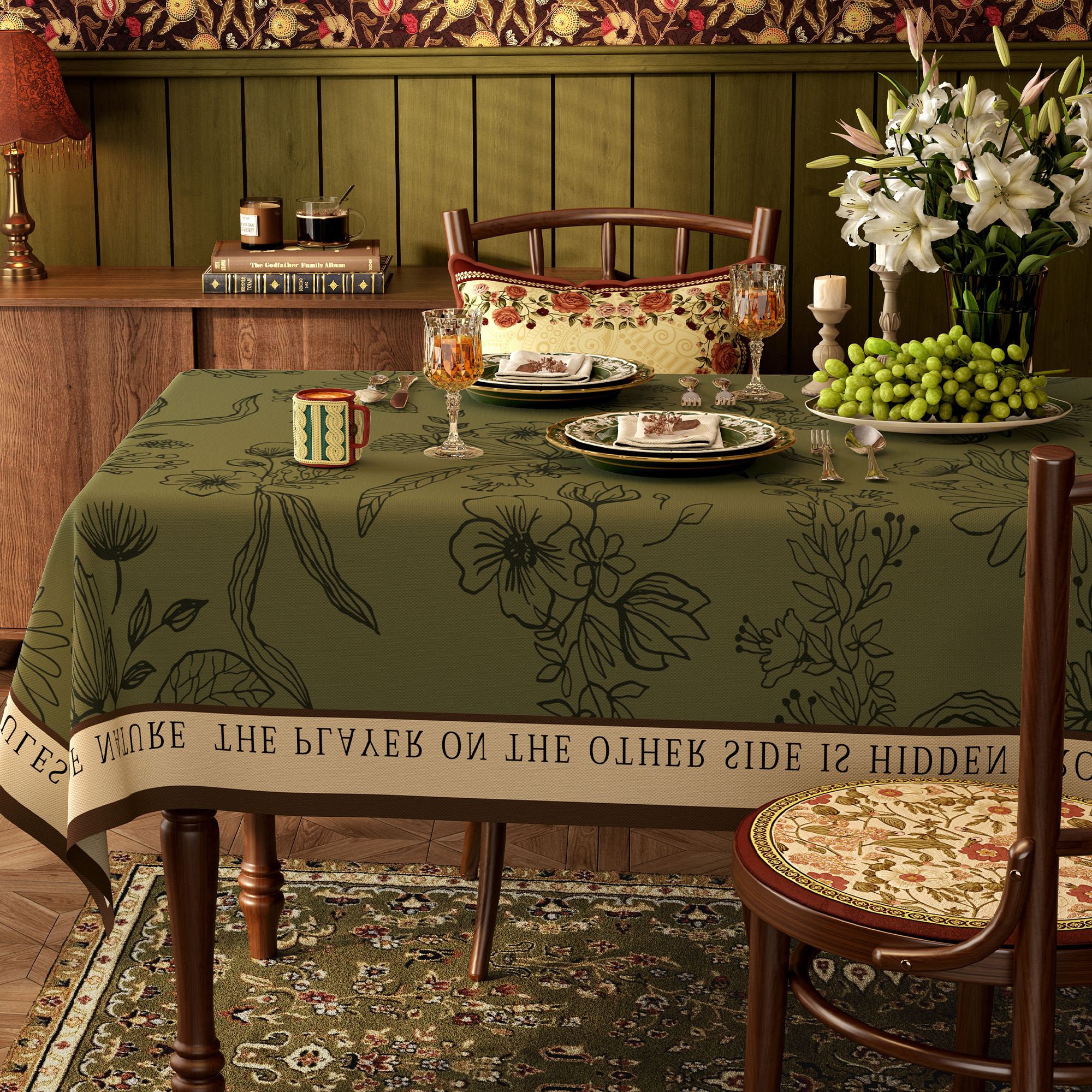 美式复古餐桌桌布免洗防水防油长方形桌布轻奢高级感新款茶几台布