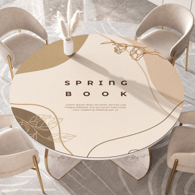 圆桌桌布防水防油免洗防烫皮革圆形茶几桌垫餐桌垫高级感耐脏台布