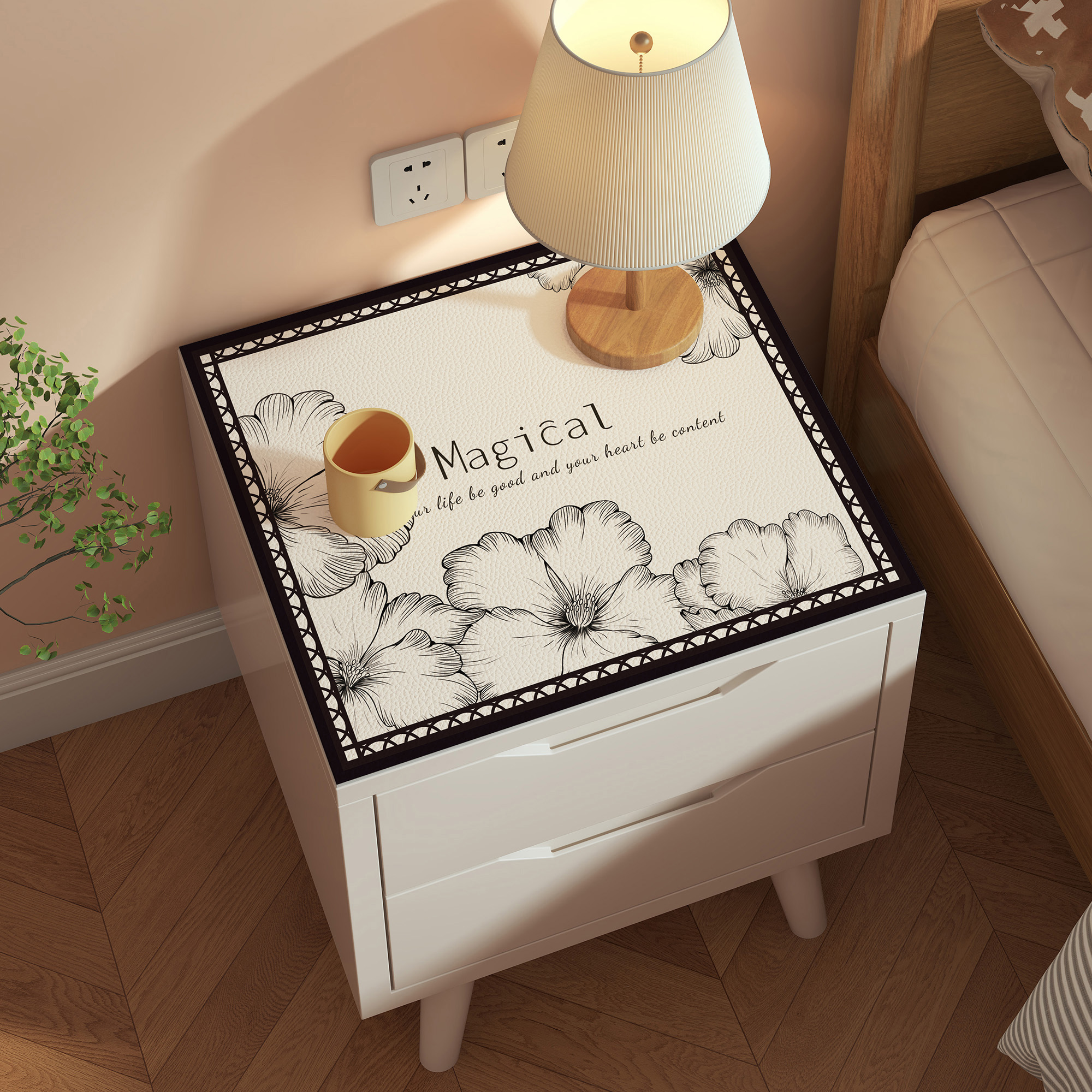 卧室床头柜桌垫轻奢高级感桌布防水防油免洗台面保护垫洗衣机盖垫