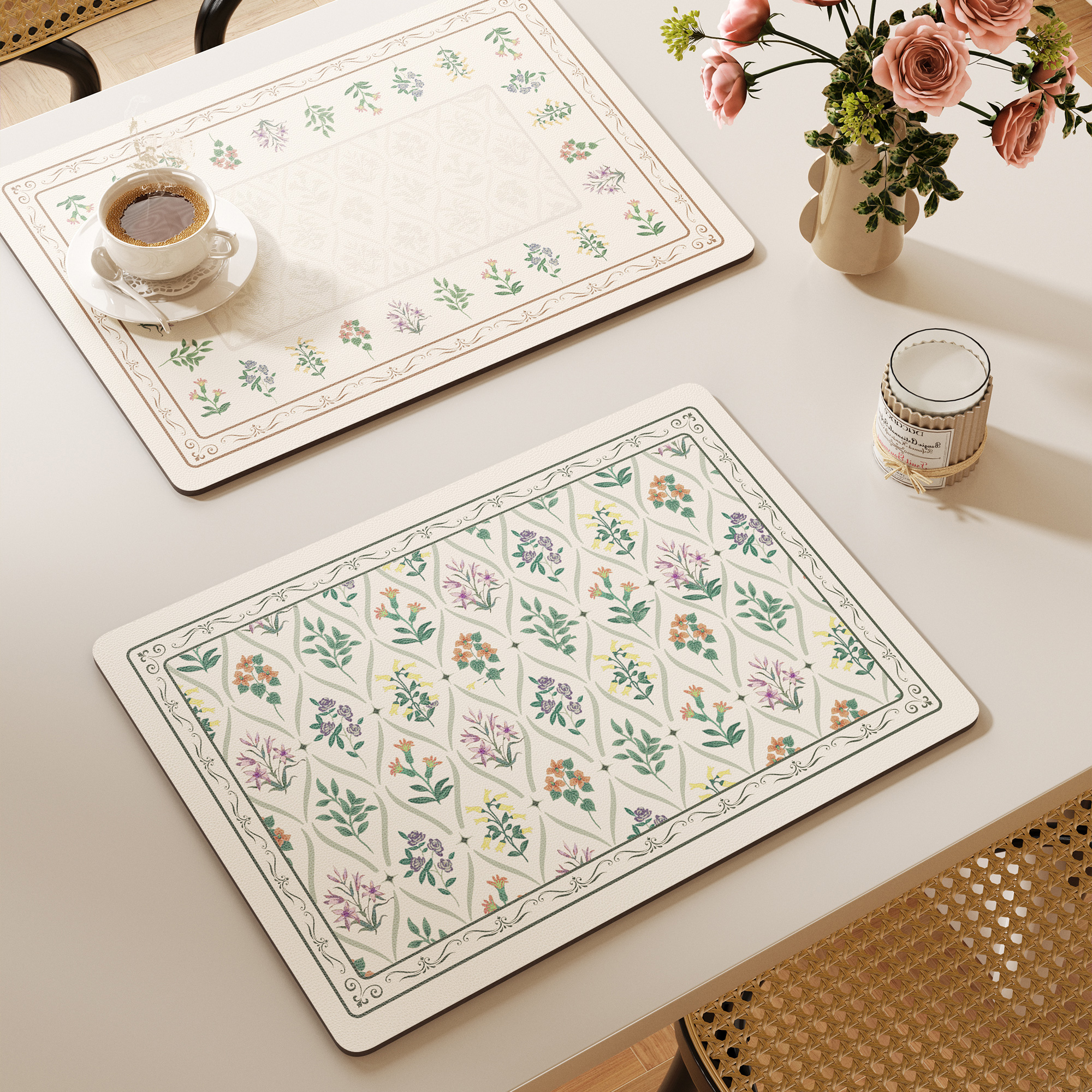 简约餐垫碗盘垫法式高级感防水防油免洗桌布咖啡机桌面垫西餐垫子