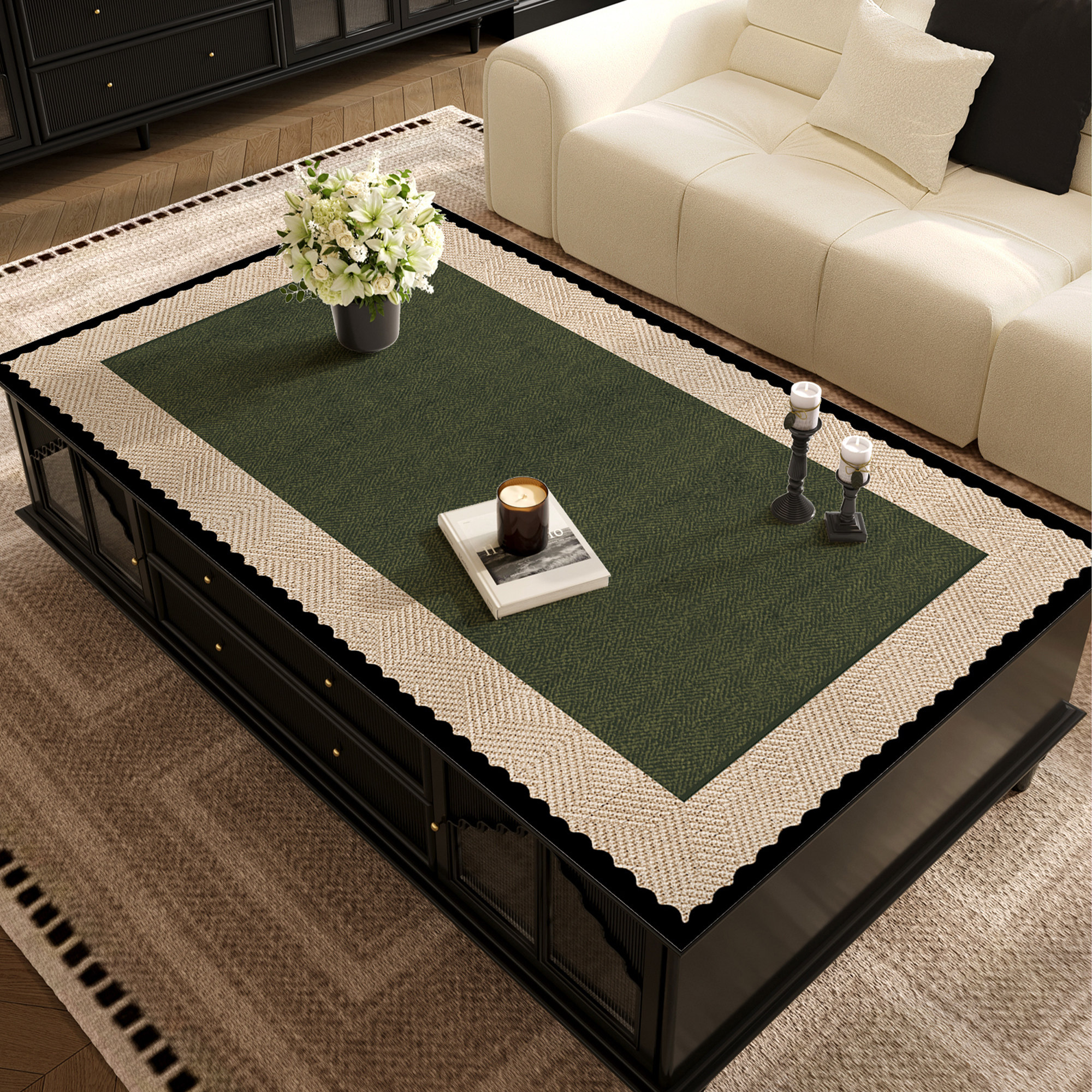 中古风茶几桌垫复古轻奢高级感餐桌垫防水防油免洗防烫桌面保护垫