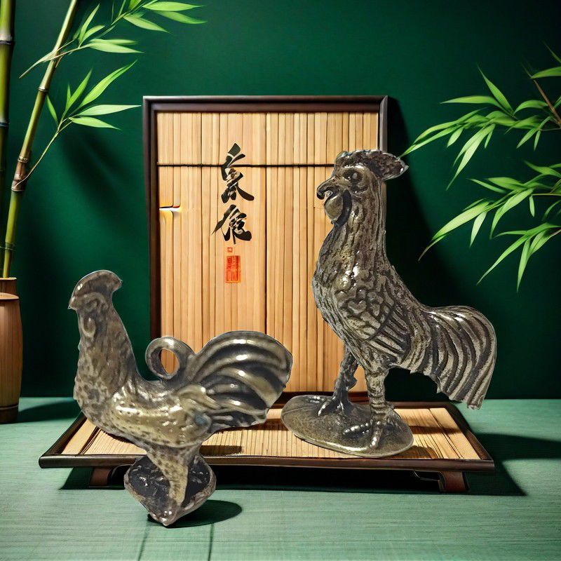 礼物钥匙扣挂件中国风十二生肖公鸡黄铜招财复古喜乐龙年钥匙扣图片