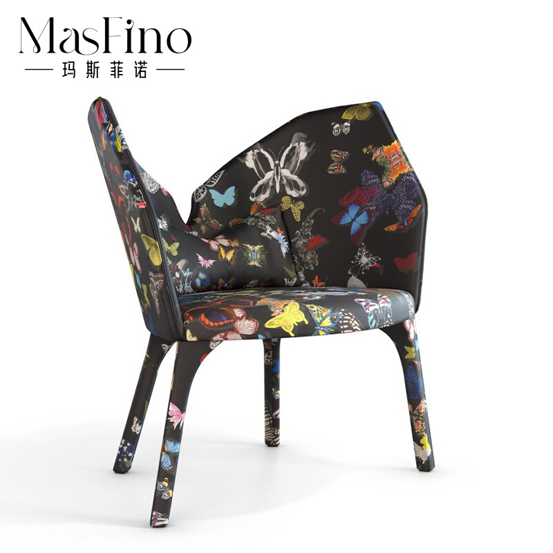 玛斯菲诺北欧现代简约洽谈椅客厅网红单椅休闲椅蝴蝶沙发椅设计师