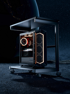 太阳神海景房主机支架可调高度可移动台式 电子竞技电脑双层存储架