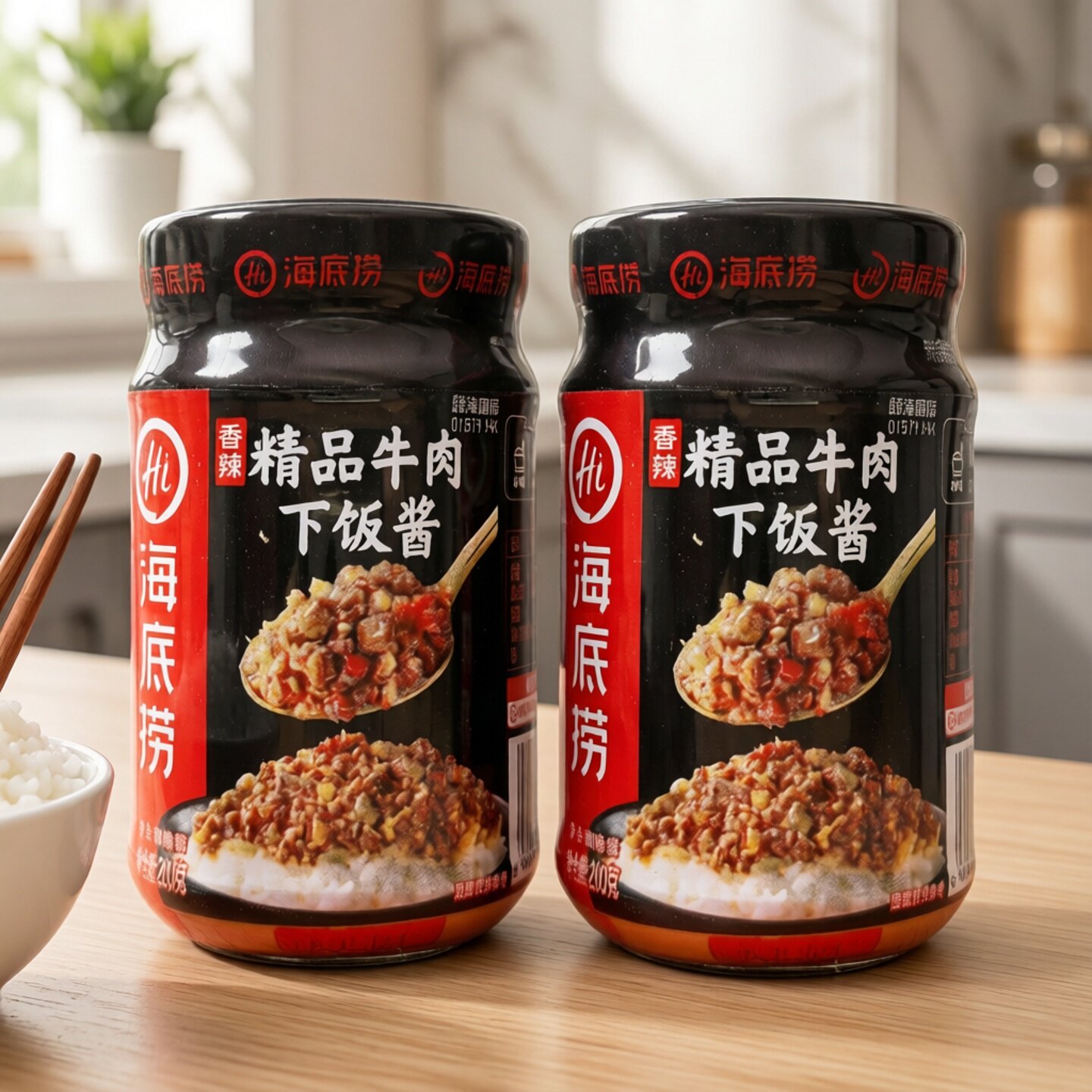 海底捞精品牛肉酱200克下饭酱拌饭酱香辣牛肉即食蘸酱馒头大饼酱