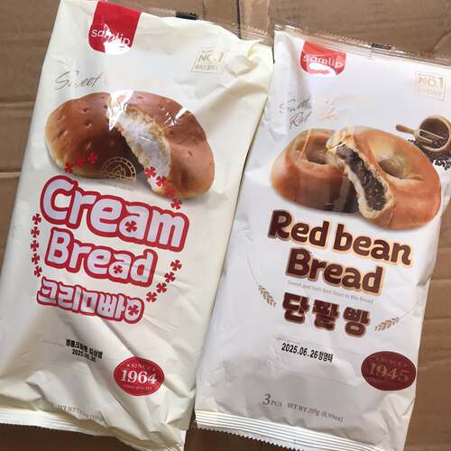 韩国进口samlip/三立红豆沙面 面包255g 豆沙馅夹心面 面包休闲
