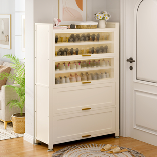 家用钢制鞋柜门口玄关柜一体靠墙大容量带门收纳柜入户多层鞋架子