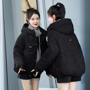 加厚羽绒棉服女冬季2023年新款小个子棉衣韩版宽松显瘦面包服外套