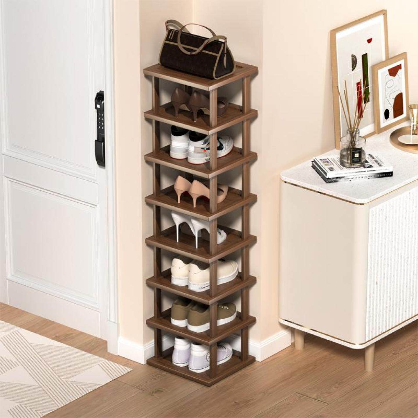 鞋架家用经济型楠竹门口多层鞋子收纳神器省空间出租屋鞋柜小鞋架,家装主材,置物架,淘宝优惠券,粉丝福利购,淘宝优惠卷