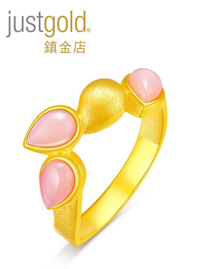 justgold镇金店中国莲黄金足金戒指1709181Y