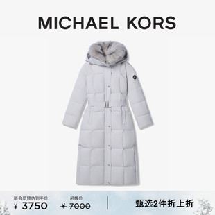 KORS MICHAEL 女士长款 可拆卸毛领 羽绒服外套 2件折上折