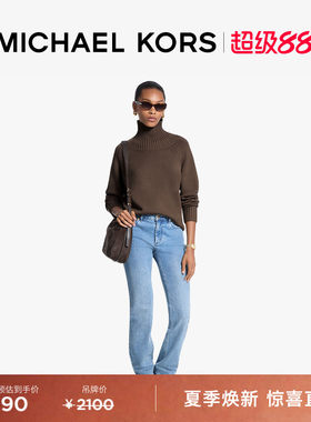 MICHAEL KORS MK 女士罗纹高领羊毛针织毛衣