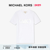 商场同款 MICHAEL KORS 女士棉质字母饰圆领 恤衫 短袖